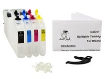 Easy-to-refill Elongated Cartridge Pack for BROTHER LC201, LC203, LC205, LC207, LC209, and others